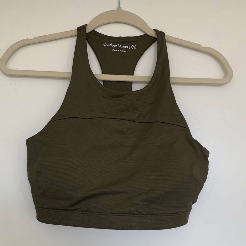Outdoor Voices Olive Green Sports Bra